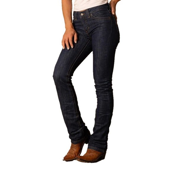 Kimes Ranch Betty Jeans Women Tag 4/32 Mid Rise Straight Leg Bootcut Dark Blue - Picture 8 of 8